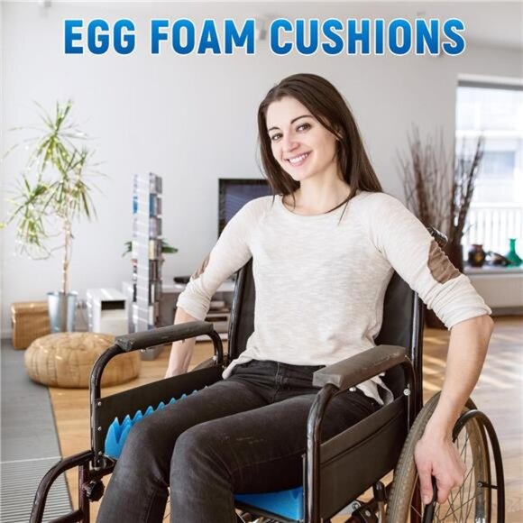 Foam Seat Cushion Chair Pad Back Support Office Car Wheelchair Recliner Comfort - Picture 6 of 7